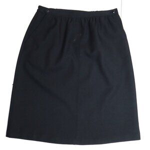 VINTAGE WOMEN'S BLACK PENCIL SKIRT - HABERDASHERY - SIZE 16